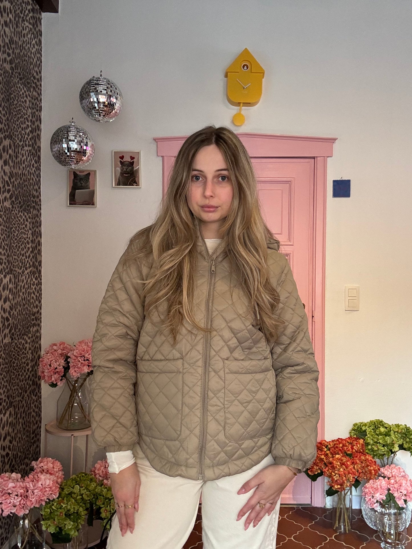 B.young - Beige Gewatteerde Jas