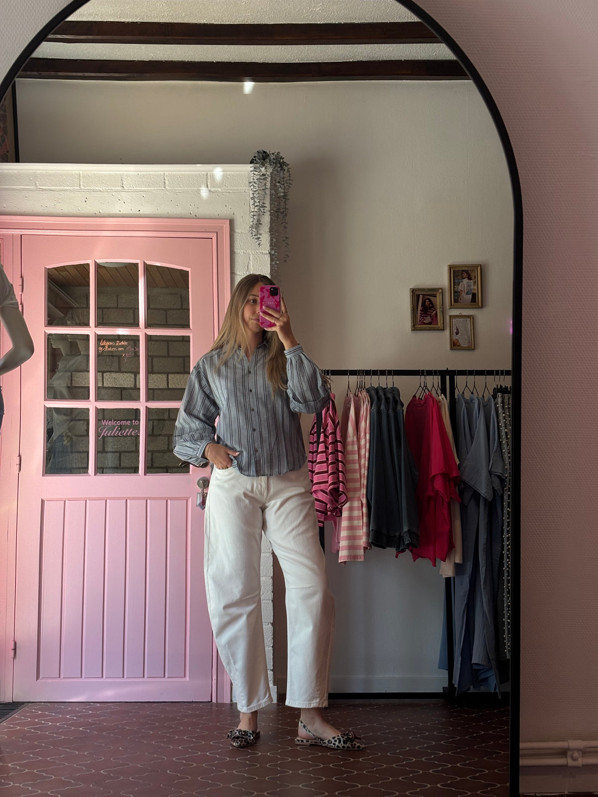 PULZ jeans - Witte Barrel Leg Jeans