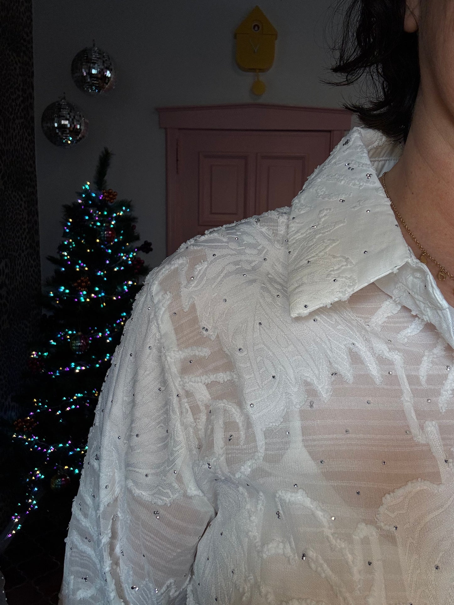 PULZ - witte glitterblouse