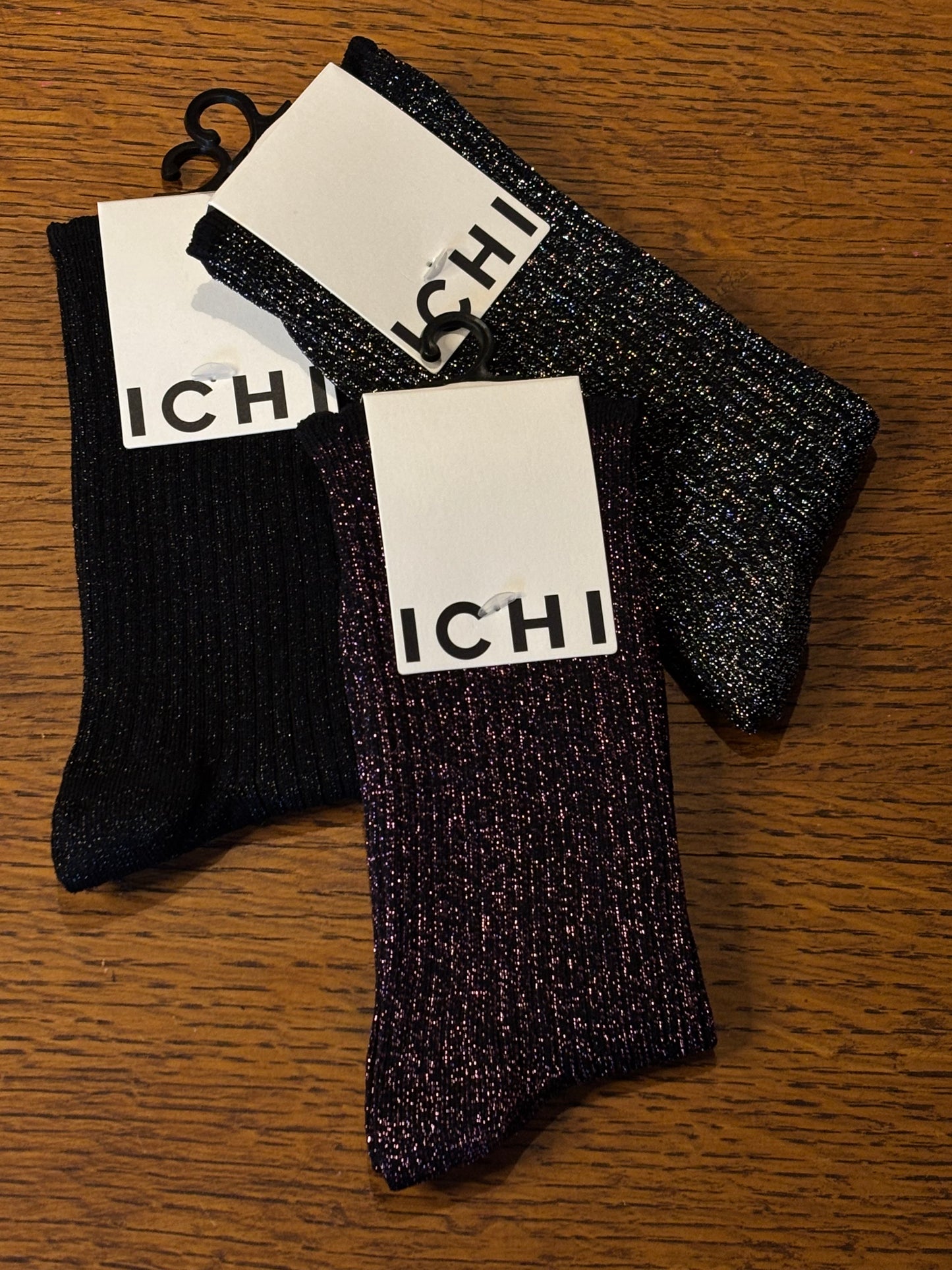 ICHI - Zilveren glitterkousen