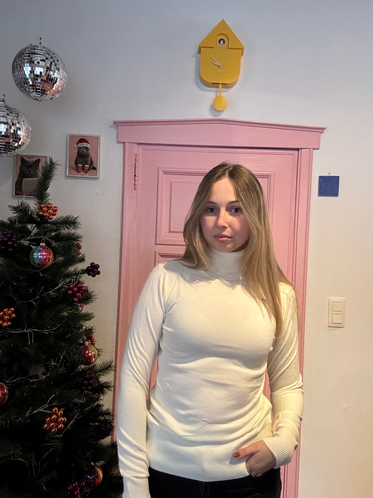 Juliette's trui met col en cashmere -  cream