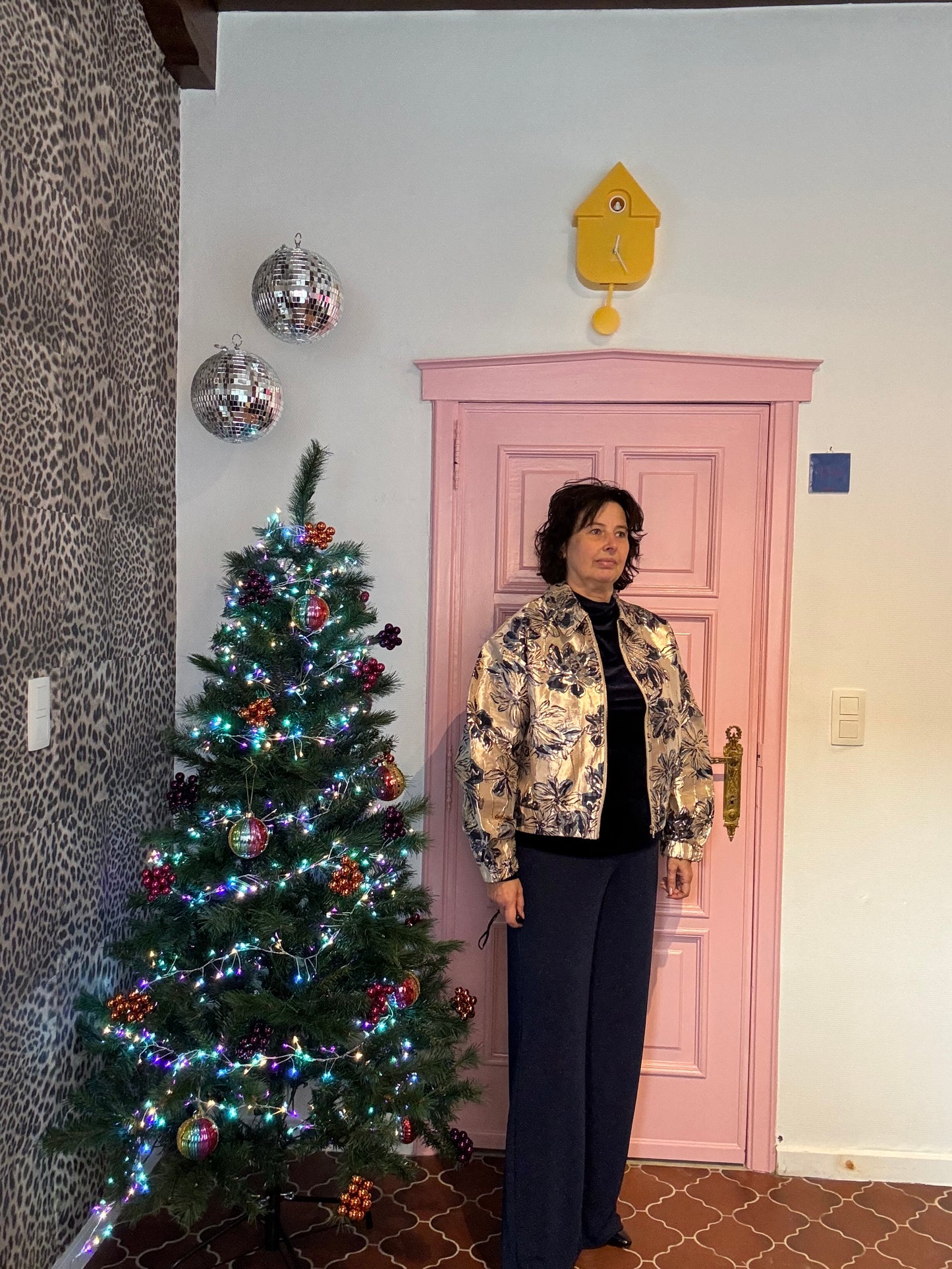 FLURESK - donkerblauwe glitter broek