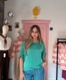 Ydence - Groene Satin Top
