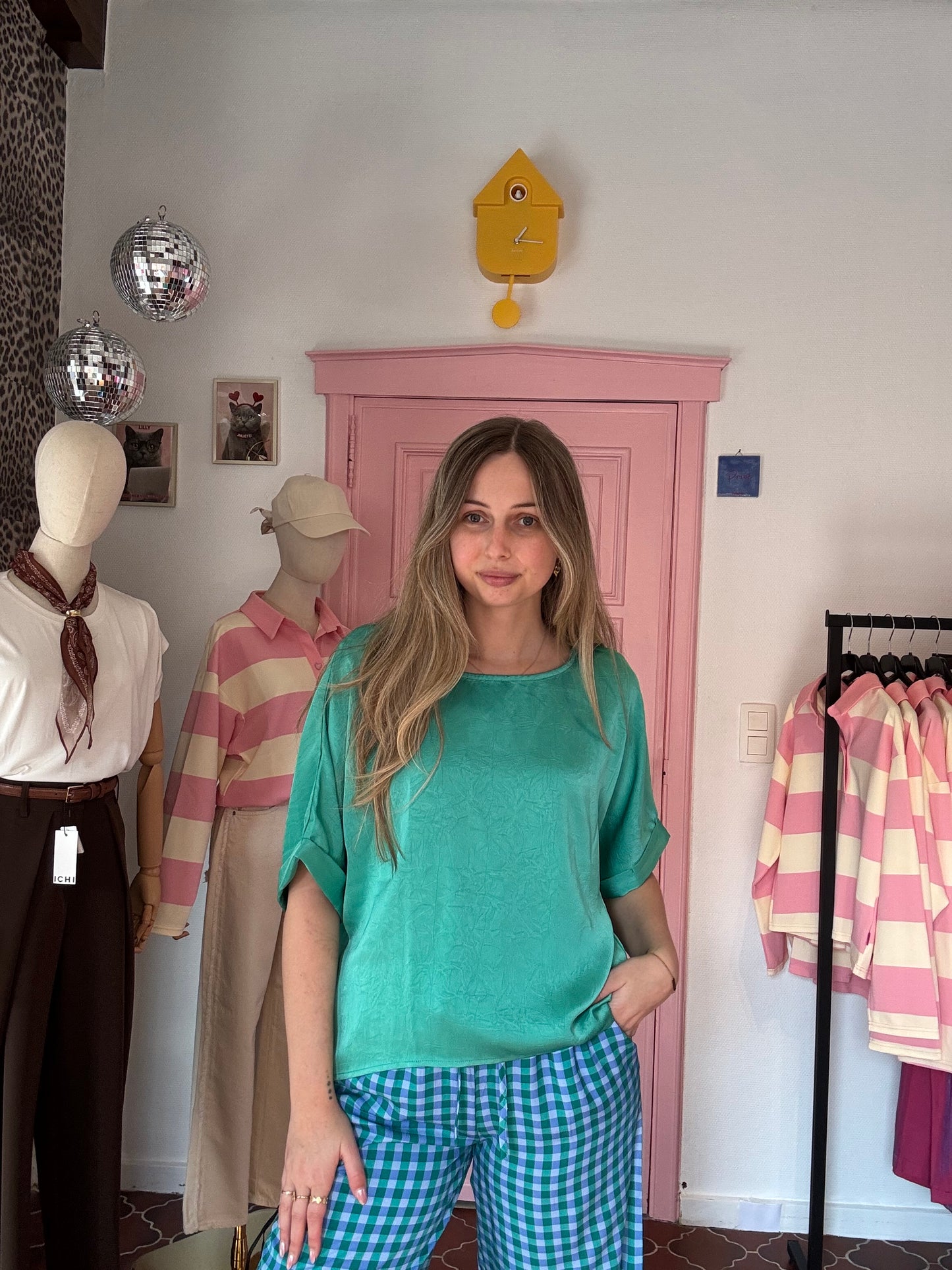 Ydence - Groene Satin Top