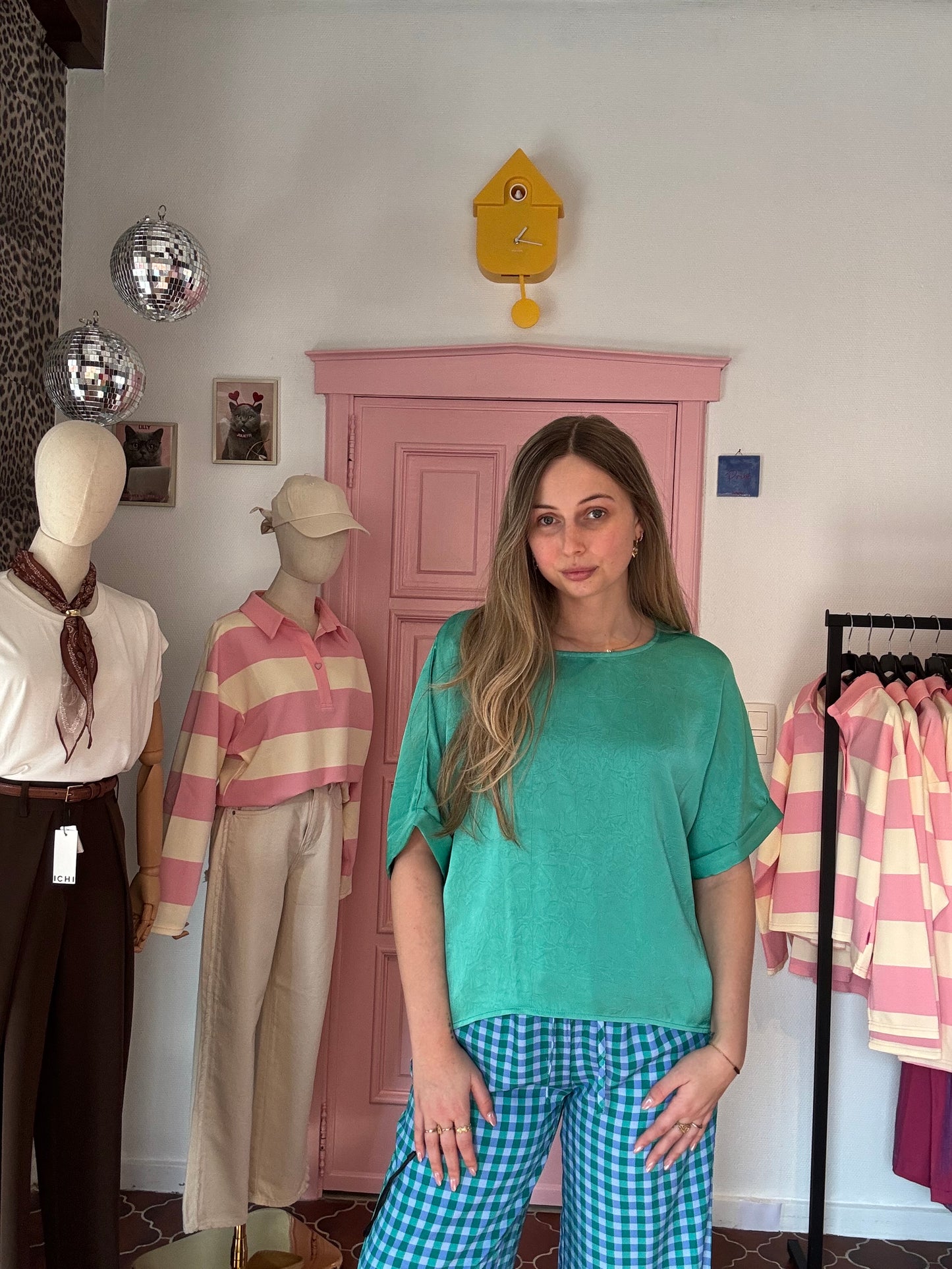 Ydence - Groene Satin Top