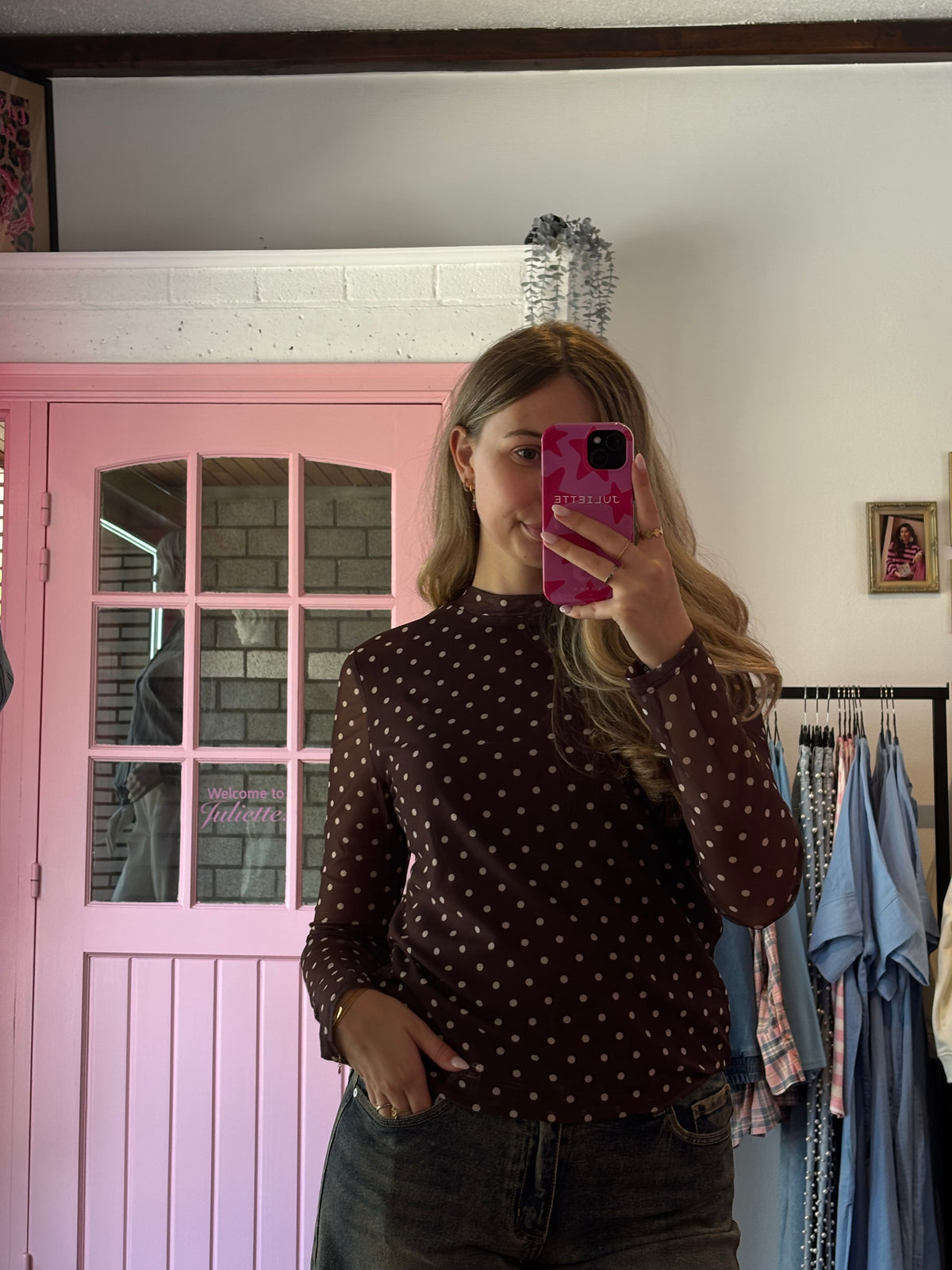 Ydence - polka dots top