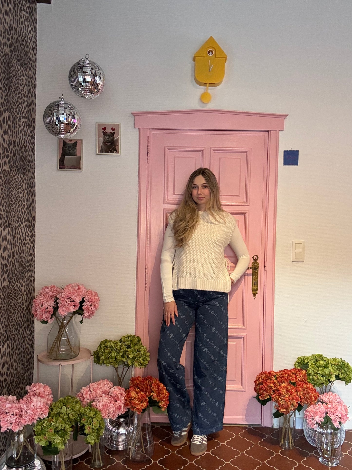 B.young - wide jeans met bloemen