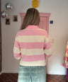Fluresk roze-wit gestreepte longsleeve