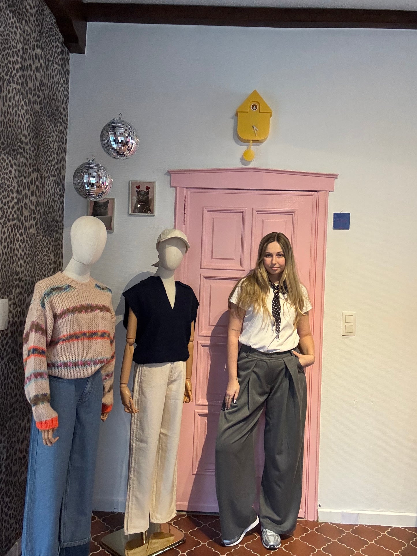 Grijze wide leg pantalon