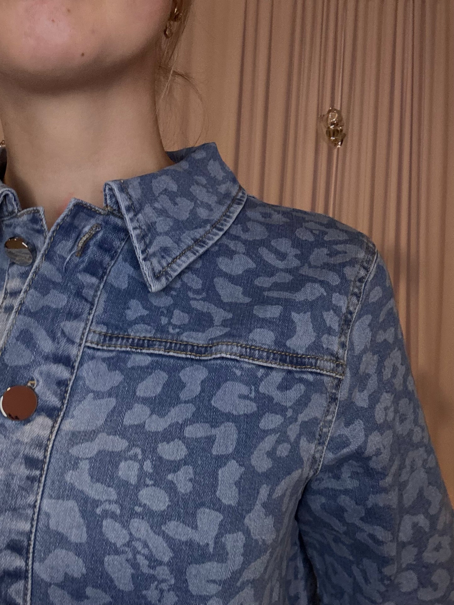 Pulz Jeans Luipaardprint Denim Jurk