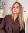 ICHI - blouse chocolade bruin