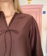 ICHI - blouse chocolade bruin