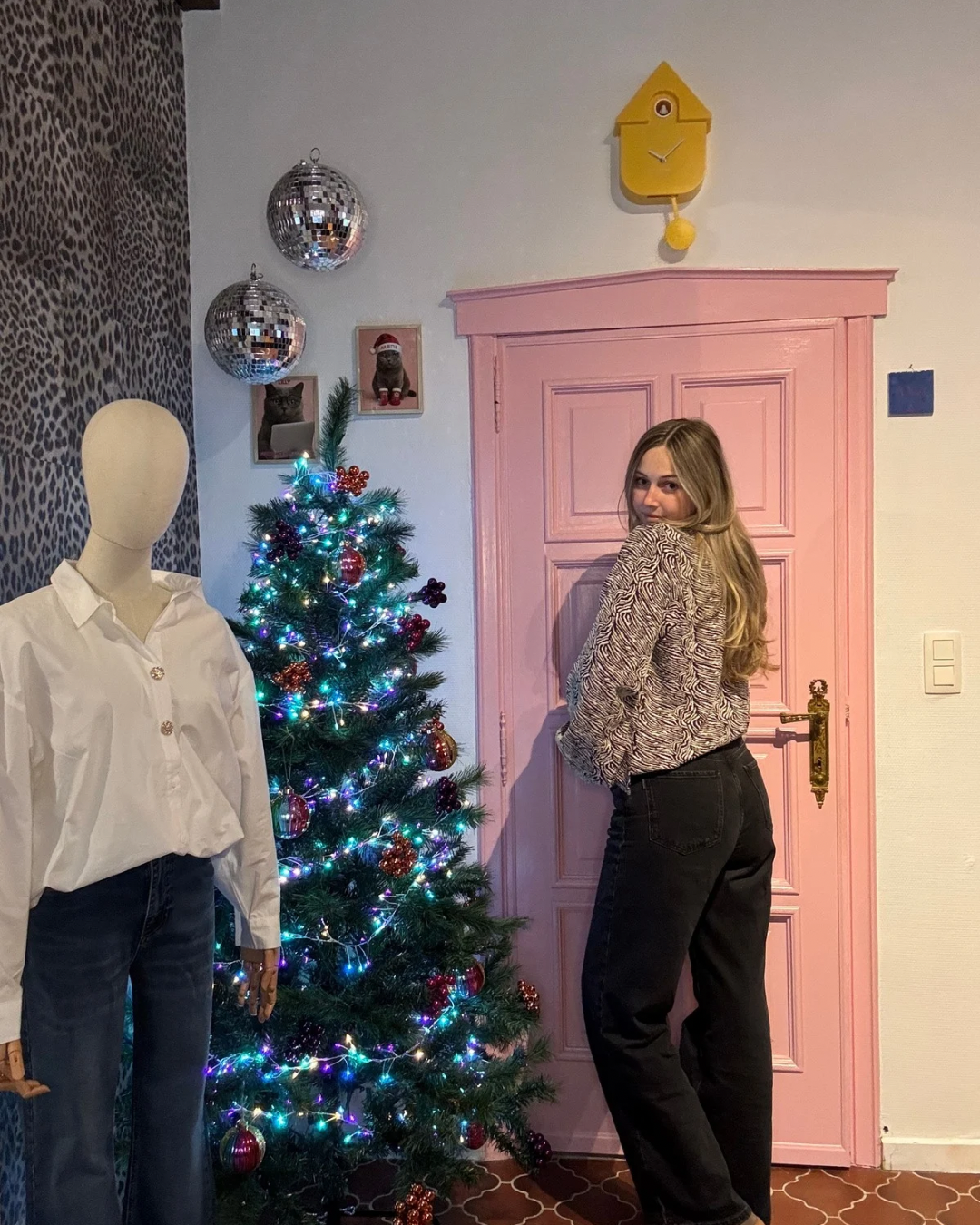 Pulz - wide leg jeans zwart