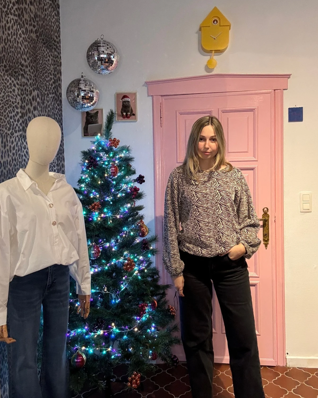 Pulz - wide leg jeans zwart