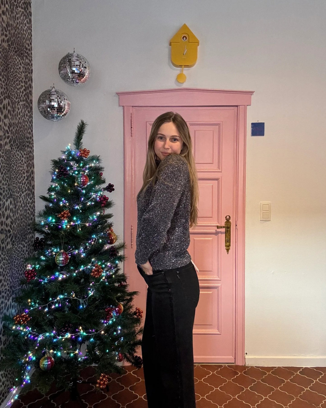 PULZ - wide leg jeans met steentjes