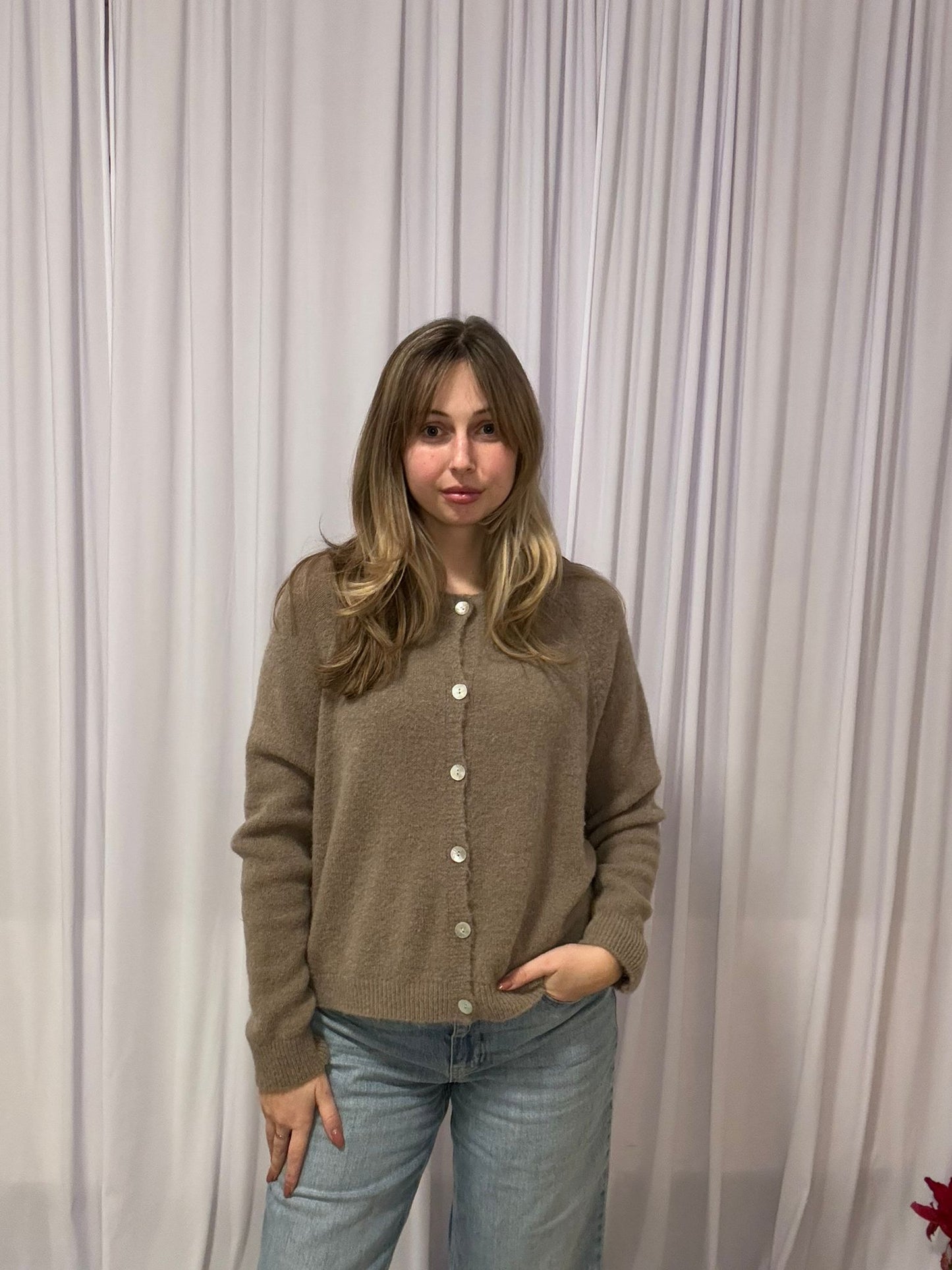 Juliette's licht bruine cardigan